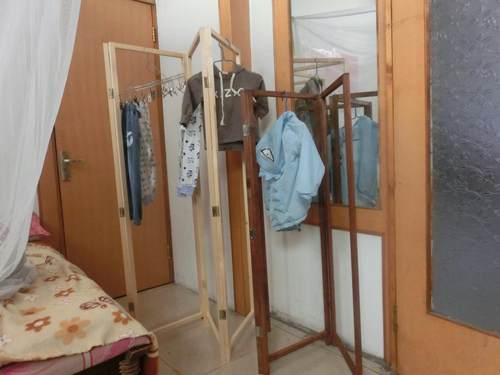 实木晾衣架屏风隔断商场挂衣架