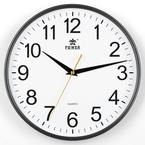 霸王简约钟表免打孔挂墙石英钟