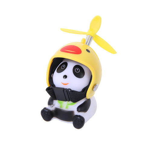 Panda汽车摆件小熊猫破风鸭摩托车头盔电动车配件车内饰装饰车用