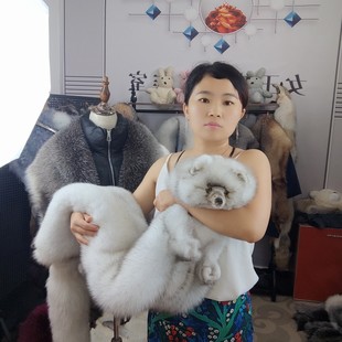整只狐狸皮大围巾白狐蓝狐男女冬季皮草围巾超大只皮草摆件
