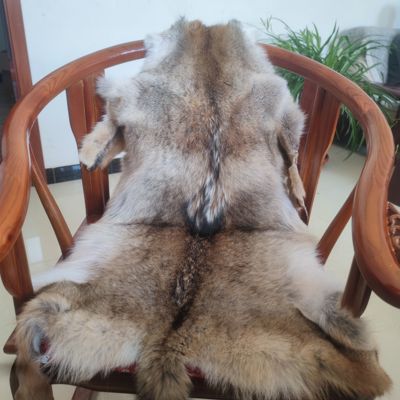 Coyotes北美郊狼皮沙发垫皮草坐垫狼毛汽车靠背一体椅子套罩加厚
