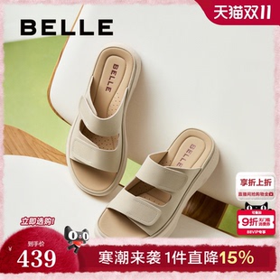 可外穿透气休闲妈妈凉拖鞋 新款 D9J1DBT5 女2025夏季 百丽厚底勃肯鞋