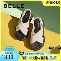 百麗運動涼鞋女款新款媽媽鞋羅馬涼鞋子厚底可外穿涼拖B1850BL4