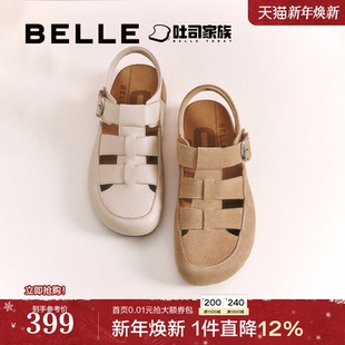 猪笼厚底可外穿D5V1DBH5预 新款 百丽罗马吐司1代升级版 勃肯凉拖鞋