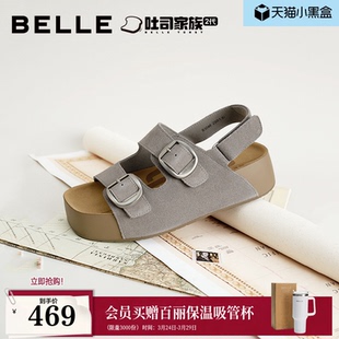 透气休闲运动凉鞋 新款 子B3046BL6预 女26夏季 百丽生巧吐司勃肯凉鞋