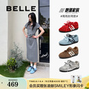 百丽跑道方程式 2025新款 张凌赫同款 赛车鞋 子预 薄底红色德训鞋 女鞋