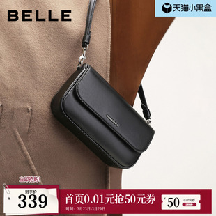 百丽包包女海鸥质感老花通勤法棍包单肩斜挎手提腋下包X7413DX5