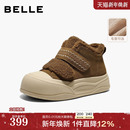 雪地靴B3017DM5 加绒休闲运动棉鞋 百丽高帮魔术贴毛毛板鞋 女新款