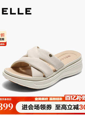 百丽休闲舒适凉拖鞋女夏季新款妈妈鞋子沙滩外穿拖鞋D6N1DBT5