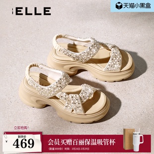 休闲沙滩鞋 百丽繁星厚底增高运动凉鞋 透气法式 新款 F4A1D 女26夏季