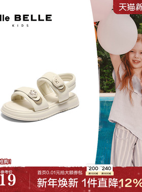 百丽童鞋魔术贴休闲凉鞋中小童夏季新款款外穿沙滩凉鞋V1151B65