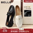 子E3C1DCA5 软平底豆豆深口单鞋 百丽羊皮英伦风乐福小皮鞋 女新款