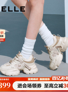 百丽女鞋运动厚底银灰色老爹鞋新款增高鞋运动休闲鞋D5D1DBM5