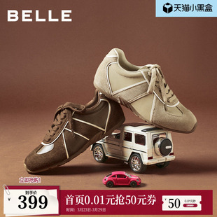 运动休闲鞋 女2026新款 子E9X1DAM6 复古阿甘德训鞋 百丽薄底赛车鞋