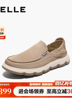 百丽男鞋一脚蹬透气布鞋男士夏季新款厚底懒人爸爸鞋8RW01BM5