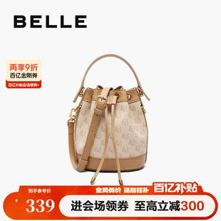 老花通勤束口小包单肩斜挎包休闲水桶包X9179CX4 百丽包包女新款