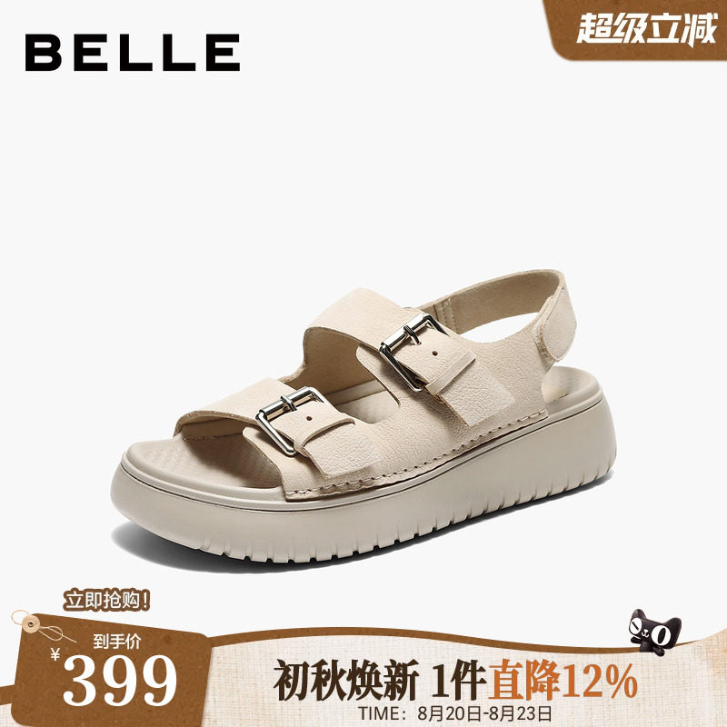 百丽厚底休闲运动凉鞋女2026夏季新款透气凉鞋子F4S1DBL6