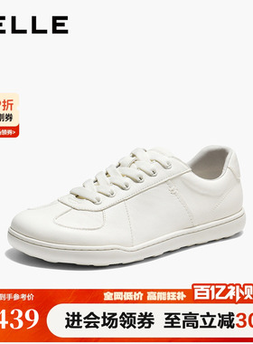 百丽简约小白鞋女2026夏商场新款复古德训鞋薄底休闲鞋BIH23BM6