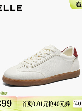 百丽女鞋学院风薄底德训鞋2026春新款柔软真皮休闲板鞋B2984AM6