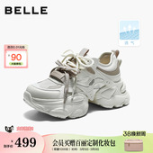 运动休闲鞋 新款 子F6J1DBM6 女26夏季 百丽透气网面厚底增高老爹鞋