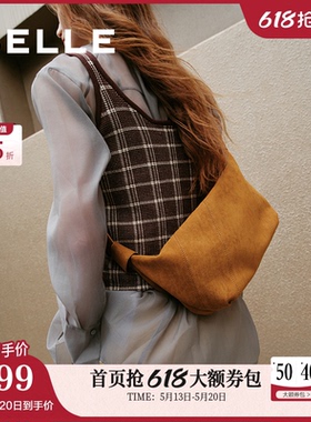 百丽包包女新款礼物绗缝包大容量通勤旅行单肩斜挎包小方包BL852C