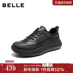 免系带户外休闲运动鞋 百丽男鞋 秋新款 男士 A2209CM5 厚底增高健步鞋