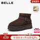 棉鞋 百丽保暖雪地靴女冬季 新款 毛毛厚底增高短靴F3B1DDD5