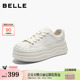 厚底增高休闲运动鞋 新款 子B3076AM6 女2026春季 百丽贝壳头小白板鞋