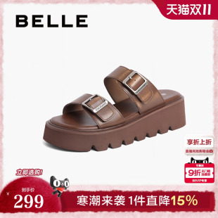 3CR31BT4 子慵懒休闲拖鞋 百丽复古勃肯鞋 女一脚蹬可外穿鞋