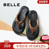 百丽夹脚趾罗马凉拖鞋 子3R3E1BT5 可外穿人字拖鞋 女夏季 新款