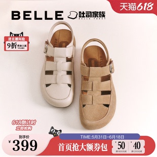 猪笼厚底可外穿凉拖鞋 女鞋 D5V1DBH5 新款 百丽罗马吐司1代升级版