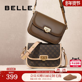 百丽包包女新款 新年礼物时光慢递通勤老花豆腐斜跨小方包X7059CX4