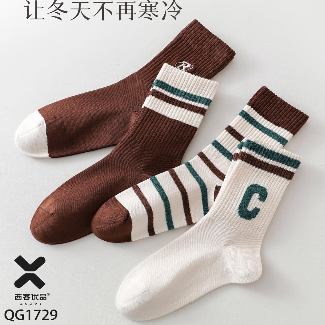 西客优品复古学院组合中筒袜图片
