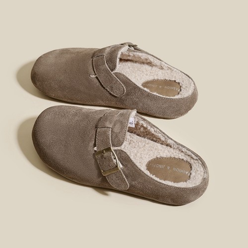 巨软！巨保暖！加绒包头勃肯拖鞋