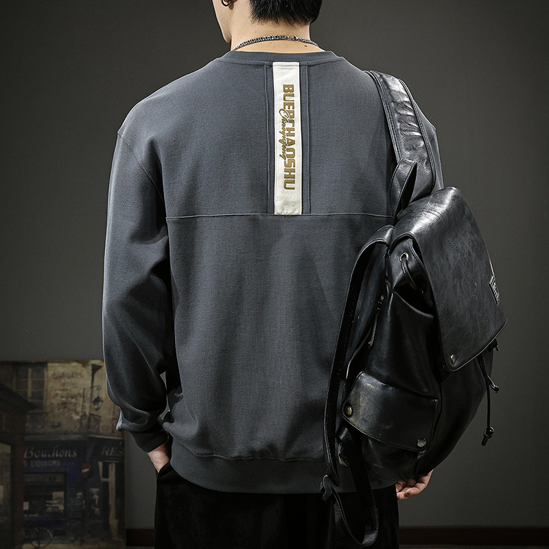 美式复古重磅圆领卫衣男