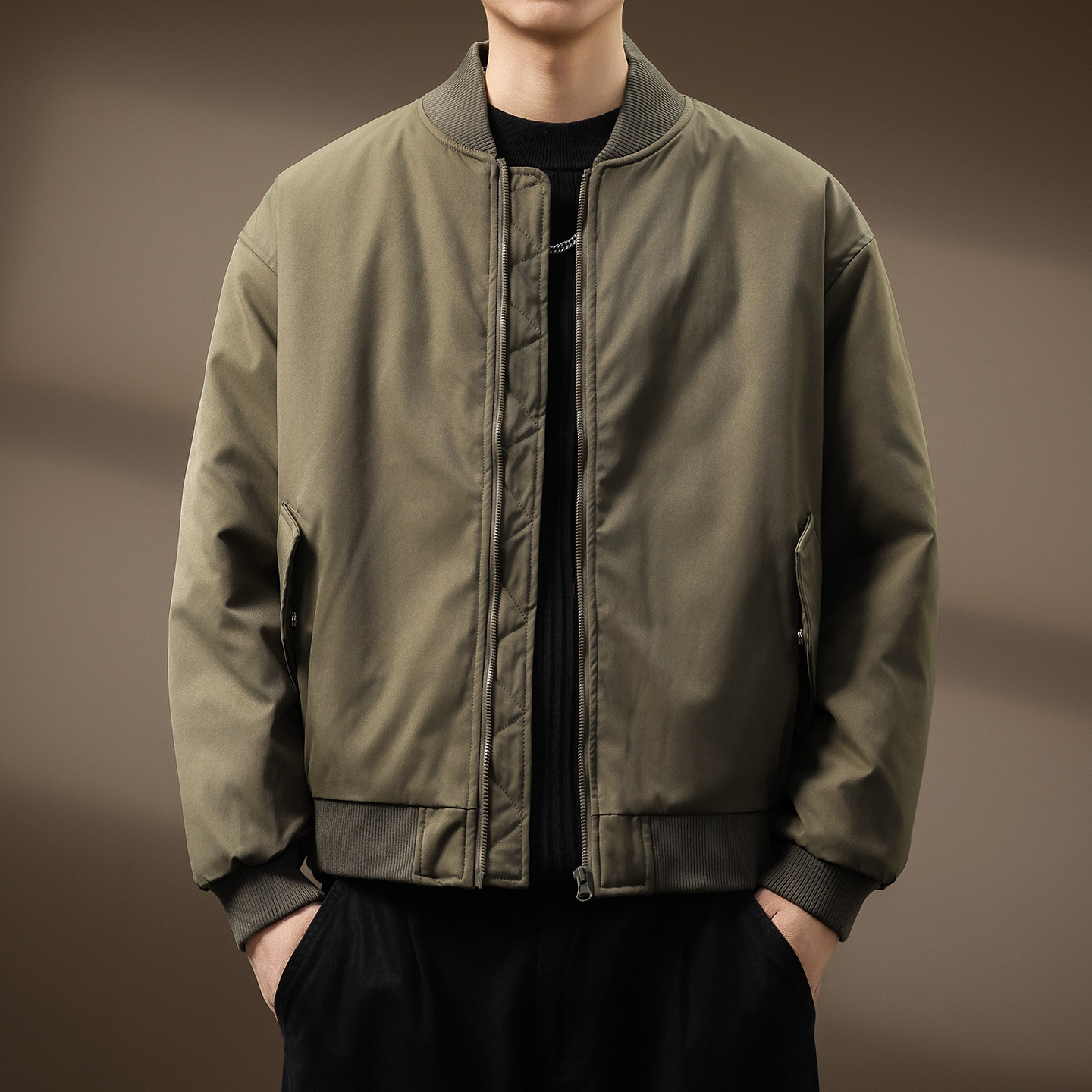 高端美式复古棒球棉衣男