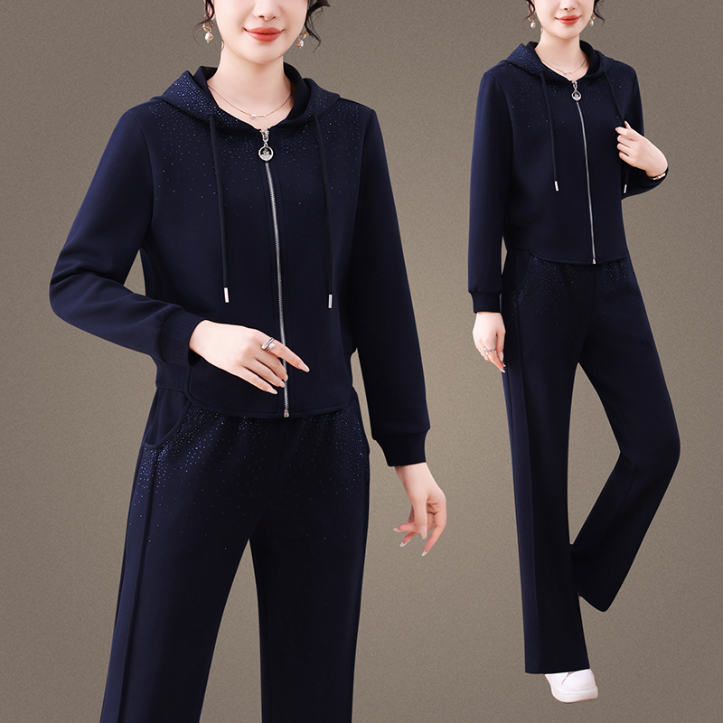 2025春秋季女款POLO领长袖运动套装修身健身训练服休闲两件套