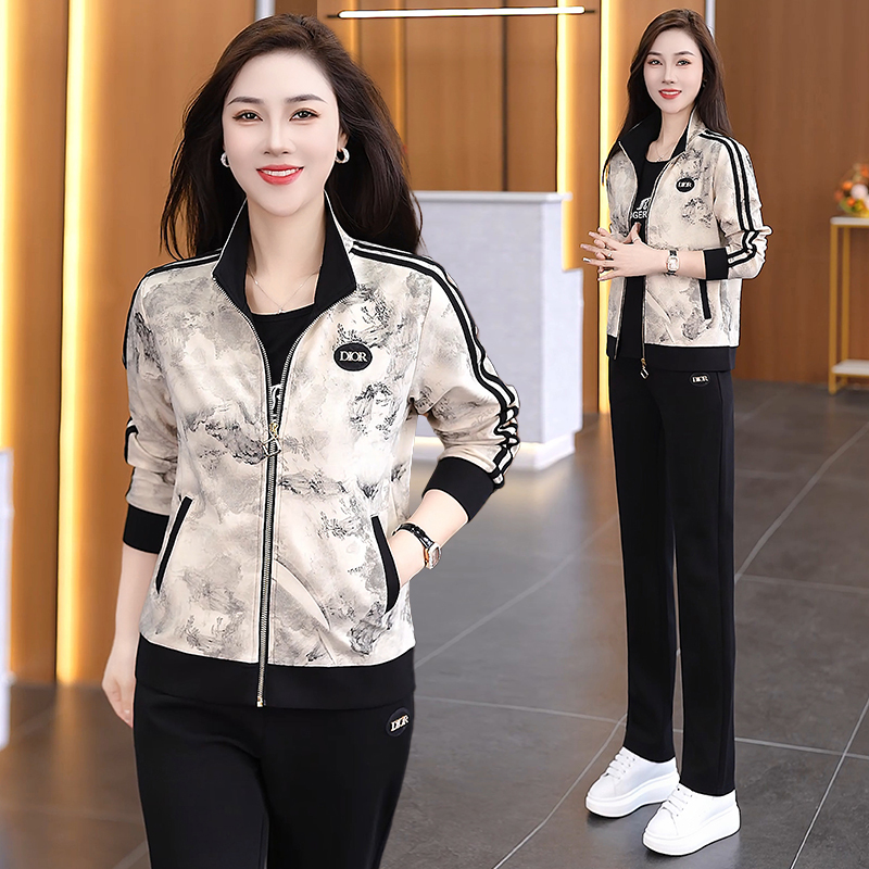 2025春秋季女款运动套装长袖POLO领舒适透气休闲运动服两件套