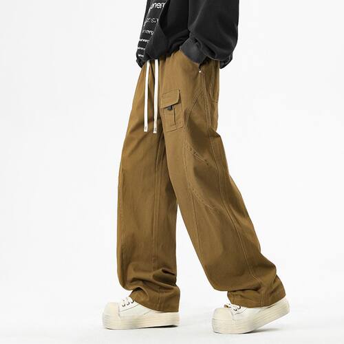 2025春夏秋季新款欧美日系工装纯棉显高直筒休闲裤男潮Men pants