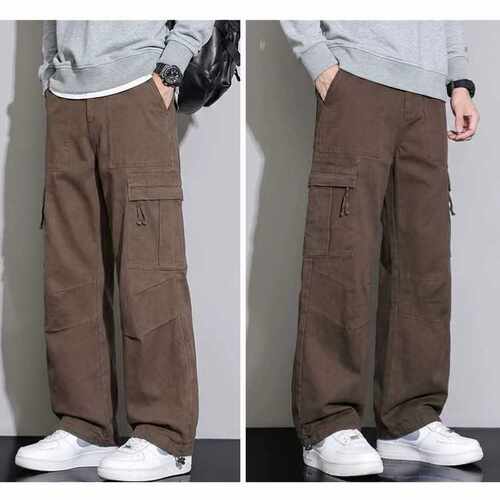2026秋季新款四季欧日韩纯棉工装棕色宽松直筒休闲裤男很轻PANTS