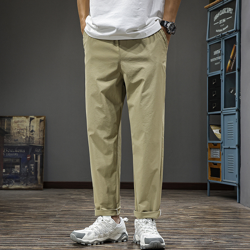 夏季户外山系工装休闲裤男2025新款潮流直筒百搭凉感九分锥形长裤