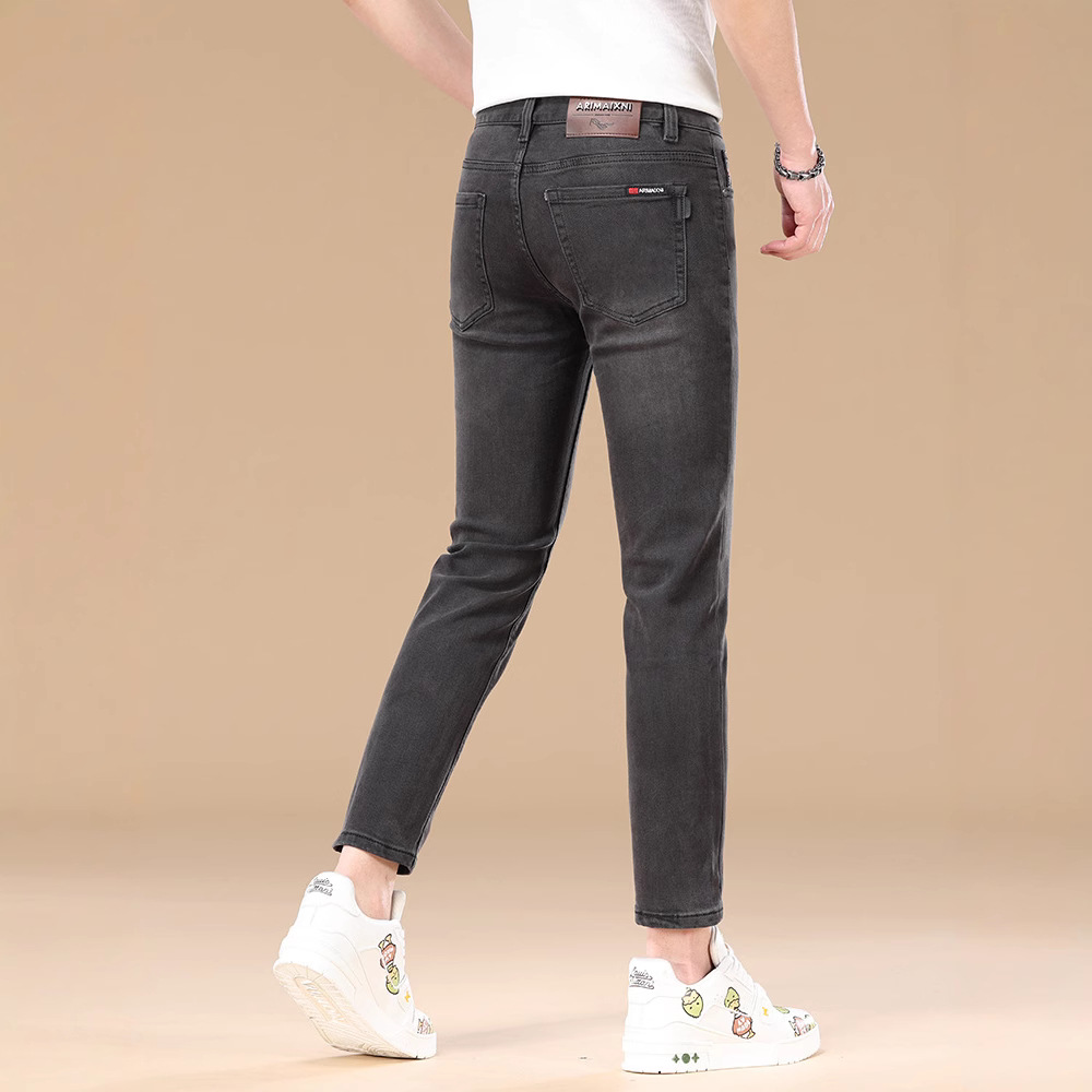 九分牛仔裤男修身弹力薄款