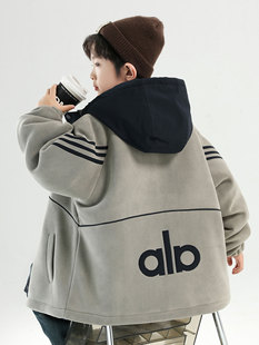 男童加绒外套2025秋冬新款羊羔毛二棉服大儿童摇粒绒加厚男孩冬季