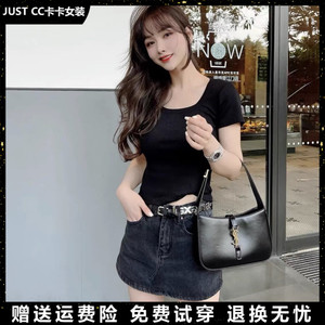 卡卡女装官方旗舰正品锁骨短袖