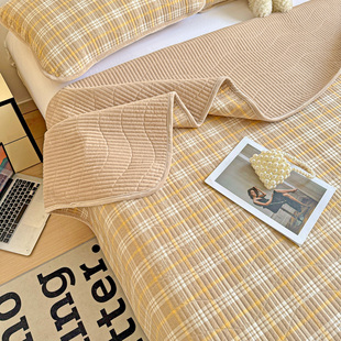 一面绒一面棉纯棉床盖三件套2025新款秋冬铺床榻榻米夹棉全棉床单