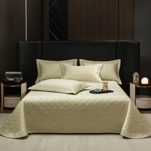 新疆长绒棉床盖纯棉高级感2025四季通用夹棉绗缝全棉厚床单三件套