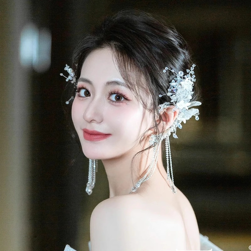 新娘耳挂式耳环婚纱结婚挂耳耳饰