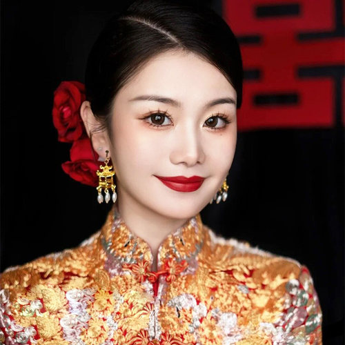 脸大适合的耳环新娘结婚耳坠