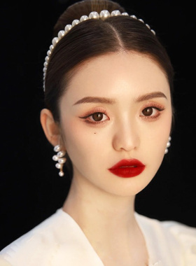 新娘耳环法式赫本风订婚珍珠耳饰