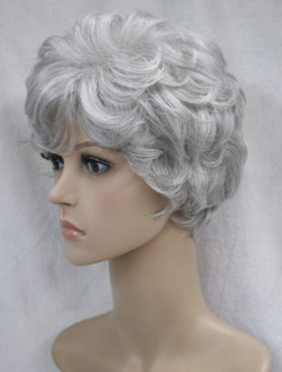 中老年道具女士花白假发